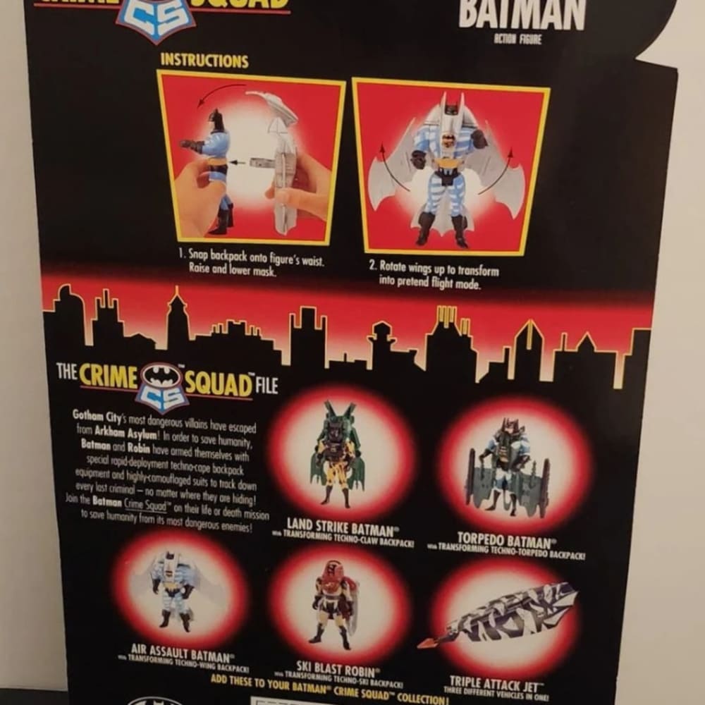 1995 Kenner Batman Animated Series Air Assault Batman Action Figure New Sealed Package Crime Squad